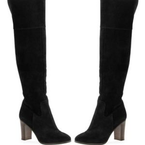 black tall suede boots